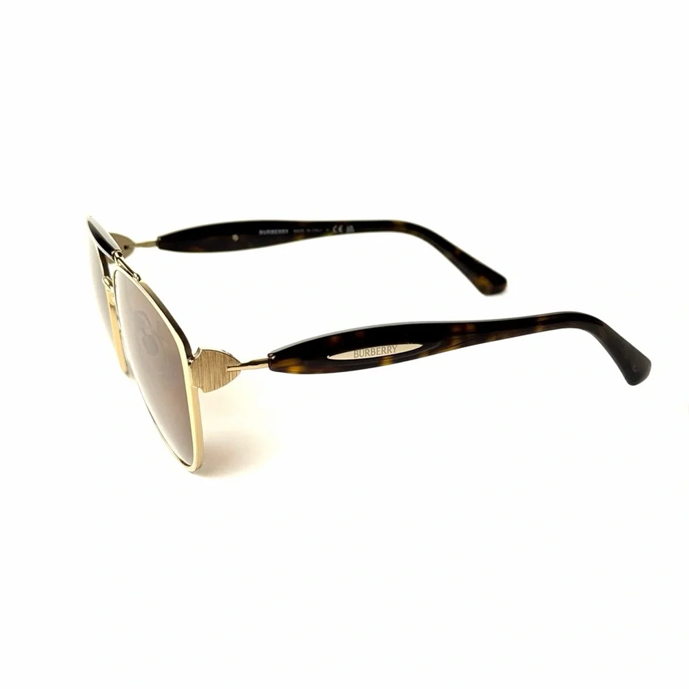 Burberry B 3160 1109/73 Sunglasses   Brown Gold Lenses Pilot Aviator  61mm